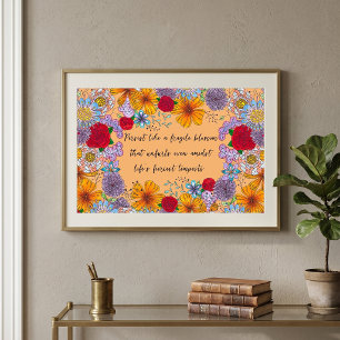 Colourful Boho Floral Botanical Inspirational Quot Poster