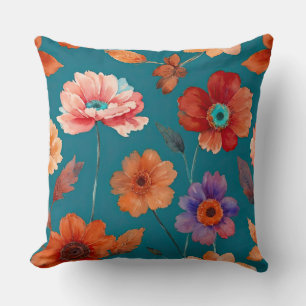 Colourful Boho Floral Cushion