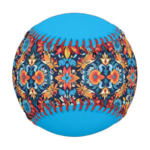 Colourful Boho Floral Elegance: Vibrant Mandala Baseball