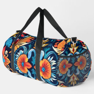 Colourful Boho Floral Elegance: Vibrant Mandala Duffle Bag