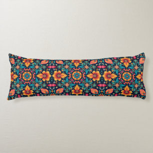 Colourful Boho Floral Pattern Elegant Symmetry Body Cushion