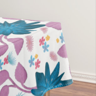Colourful Boho Floral Pattern Retro Flower Tablecloth
