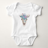 Colourful Boho Floral Skull