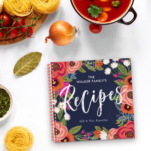 Colourful Boho Flowers Recipes Notebook