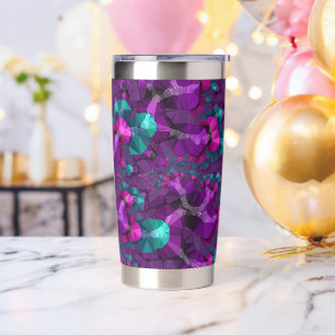 Colourful Boho Hippie Jewel Tone Low Poly Fractal Insulated Tumbler
