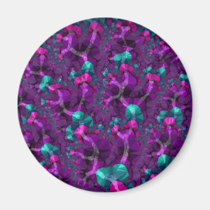 Colourful Boho Hippie Jewel Tone Low Poly Fractal Magnet