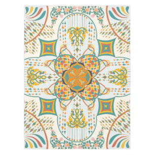 Colourful Boho Home Decor in orange, green & yello Tablecloth