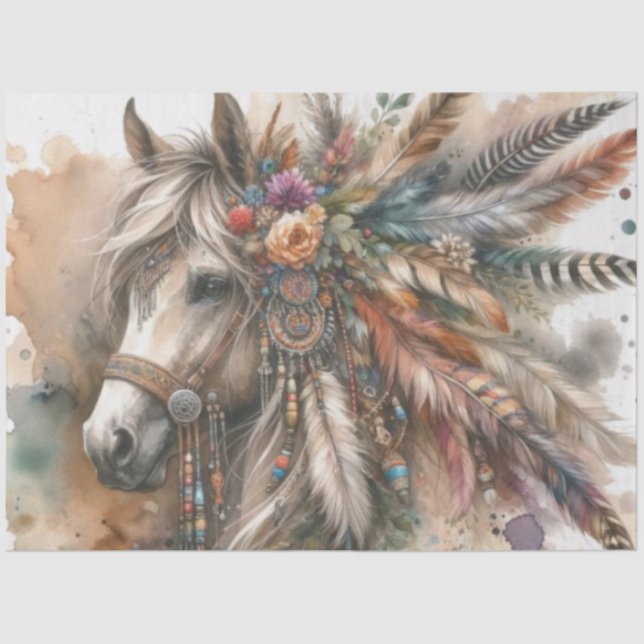 Colourful Boho Horse Tissue Paper (Front)