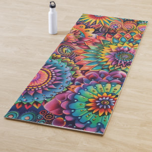 Colourful Boho Mandala Floral Premium Yoga Mat