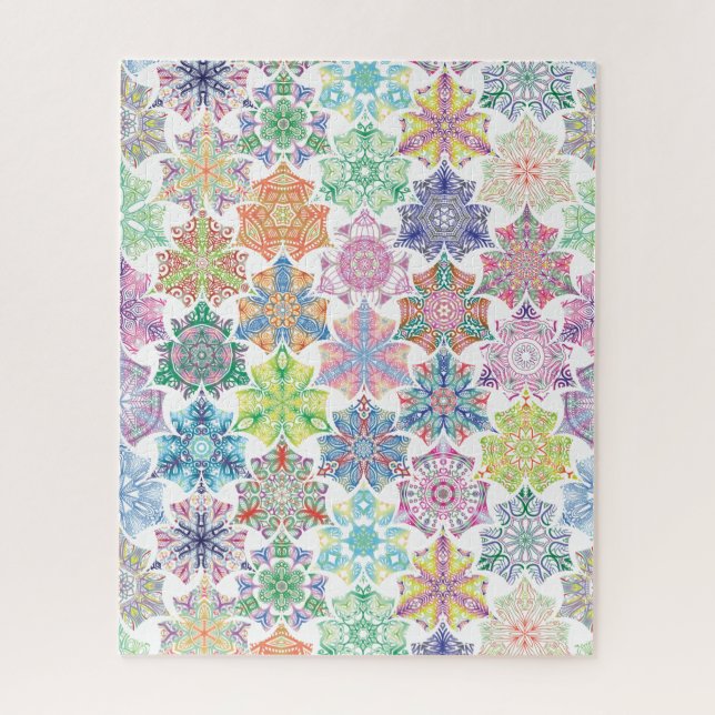 Colourful Boho Mandala Pattern Jigsaw Puzzle (Vertical)