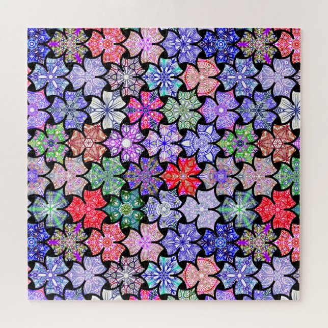 Colourful Boho Mandala Pattern Jigsaw Puzzle (Horizontal)