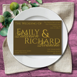 Colourful Boho Minimalist Dark Olive Green Invitation
