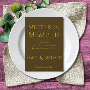 Colourful Boho Minimalist Olive Green Save the Dat Invitation