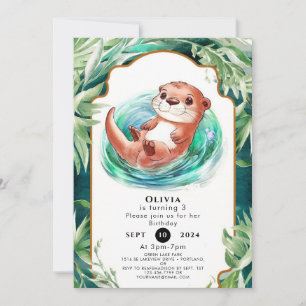 Colourful Boho Otter Birthday Invitation
