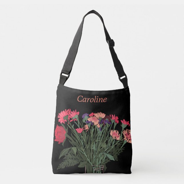 Colourful Boho Pretty Spring Flowers For Her Crossbody Bag (Front)