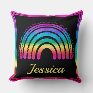 Colourful Boho Rainbow Cushion