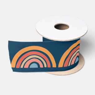 Colourful boho rainbow design satin ribbon