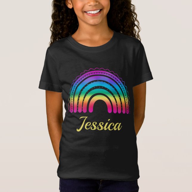 Colourful Boho Rainbow Gradient T-Shirt (Front)