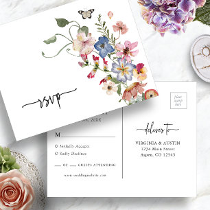 Colourful Boho RSVP Postcard
