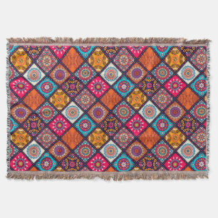 colourful boho style throw blanket