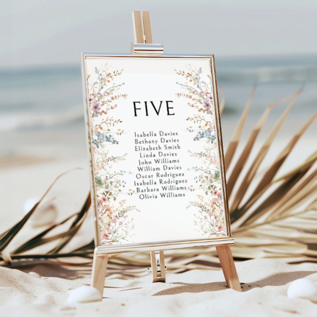 Colourful Boho Wildflower Wedding Table Numbers (Creator Uploaded)