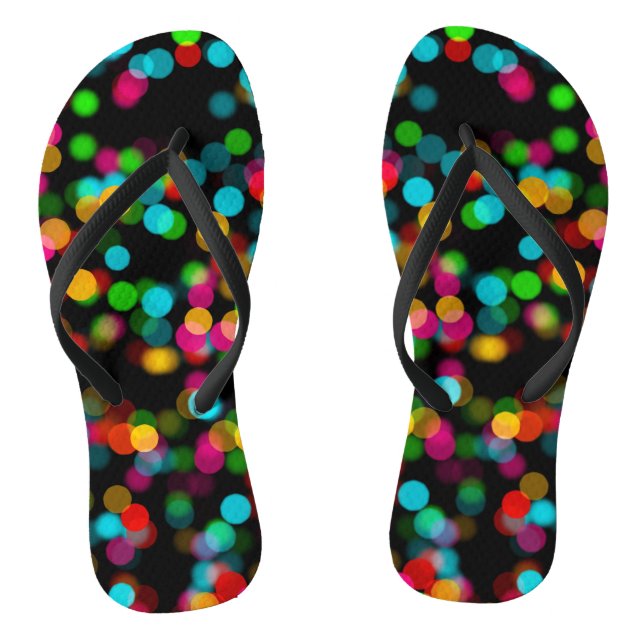 Colourful Bokeh Design Flip Flops (Footbed)
