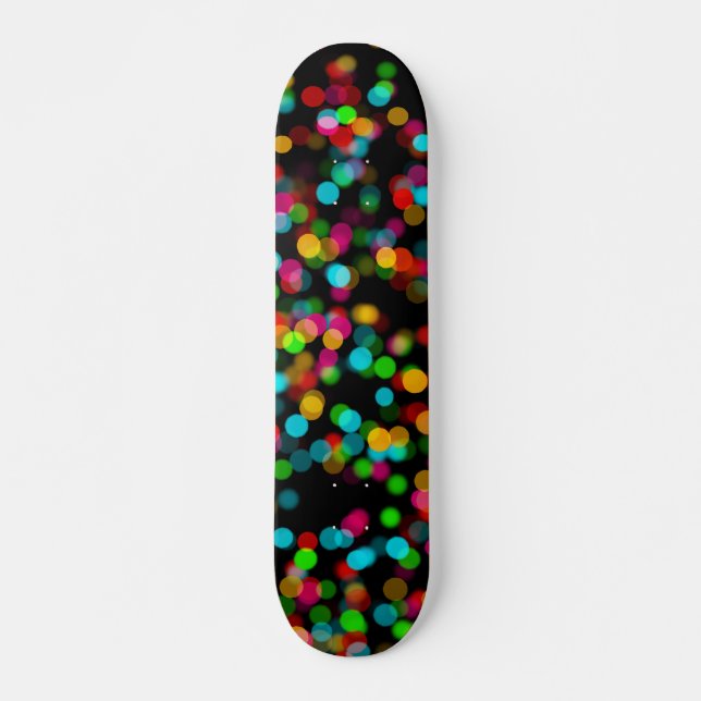 Colourful Bokeh Design Skateboard (Front)