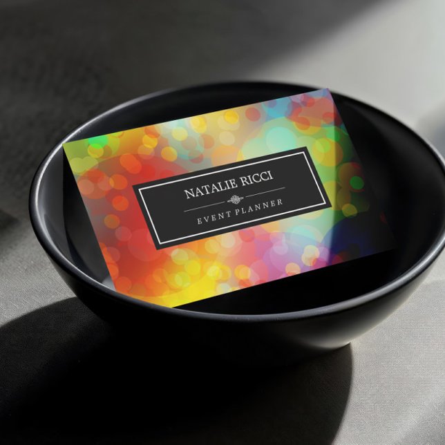 Colourful Bokeh Event Planner Business Card (Creator Uploaded)