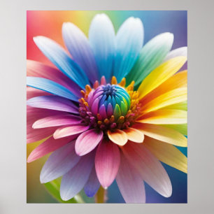 Colourful Bokeh Flower Poster