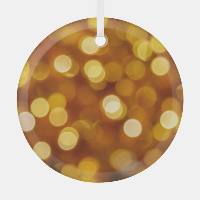 Colourful bokeh lights, Christmas background. Glass Tree Decoration (Front)