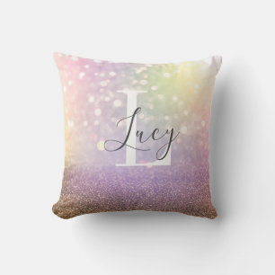 Colourful bokeh lights cushion