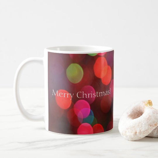 Colourful Bokeh Lights Merry Christmas Coffee Mug