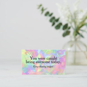 Colourful Bold Appreciation Caught Being Awesome Business Card