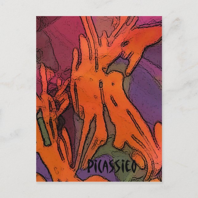 Colourful bold art Warrior Post Card by PiCassieO (Front)