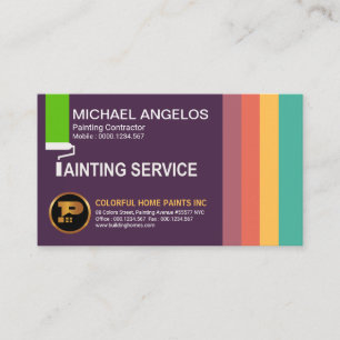 Colourful Bold Bright Colours Stylish Painting Business Card