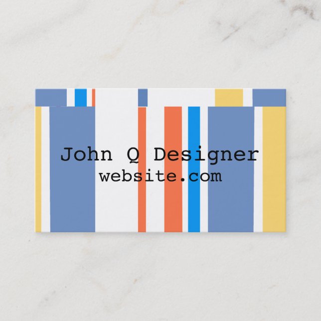 colourful bold business card template with stripes (Front)