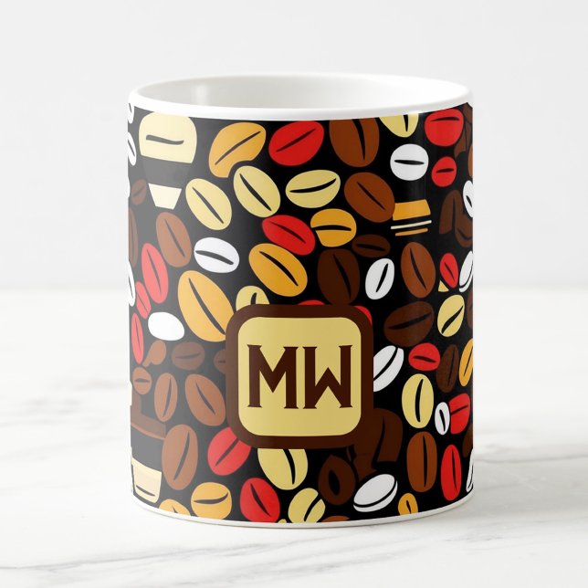 Colourful, bold coffee beans with large monogram coffee mug (Creator Uploaded)