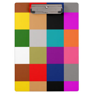 Colourful Bold Colour Blocks Pattern Design Clipboard