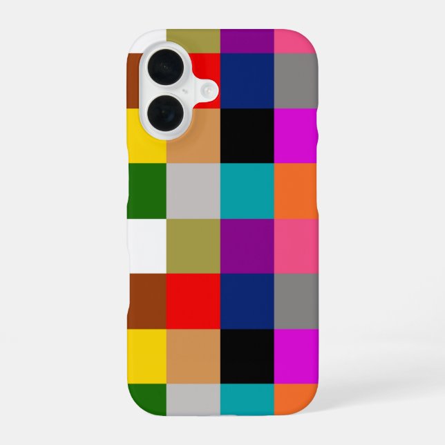 Colourful Bold Colour Blocks Pattern Design  iPhone 16 Case (Back)