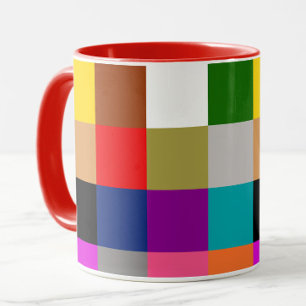Colourful Bold Colour Blocks Pattern Design  Mug