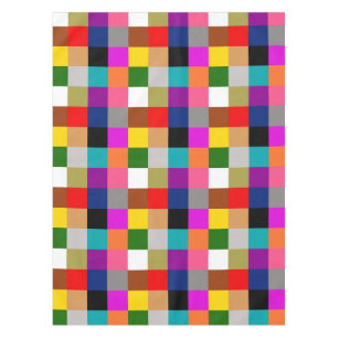 Colourful Bold Colour Blocks Pattern Design Tablecloth