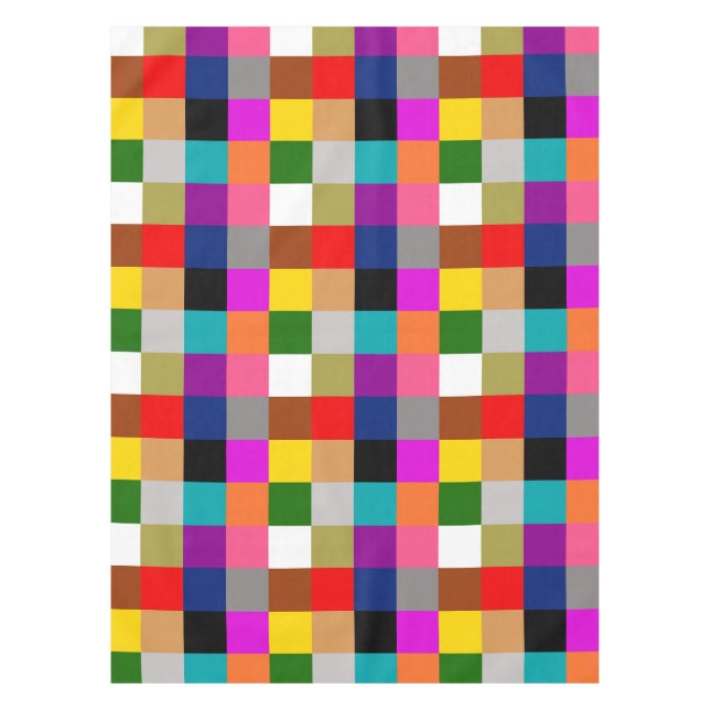 Colourful Bold Colour Blocks Pattern Design  Tablecloth (Front)