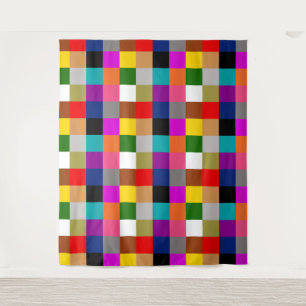 Colourful Bold Colour Blocks Pattern Design Tapestry