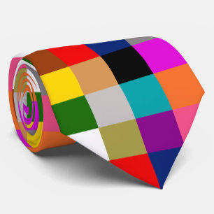 Colourful Bold Colour Blocks Pattern Design Tie