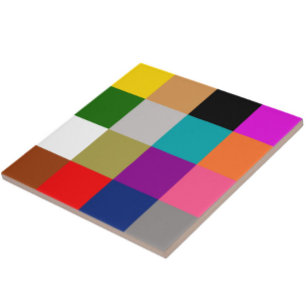 Colourful Bold Colour Blocks Pattern Design Tile
