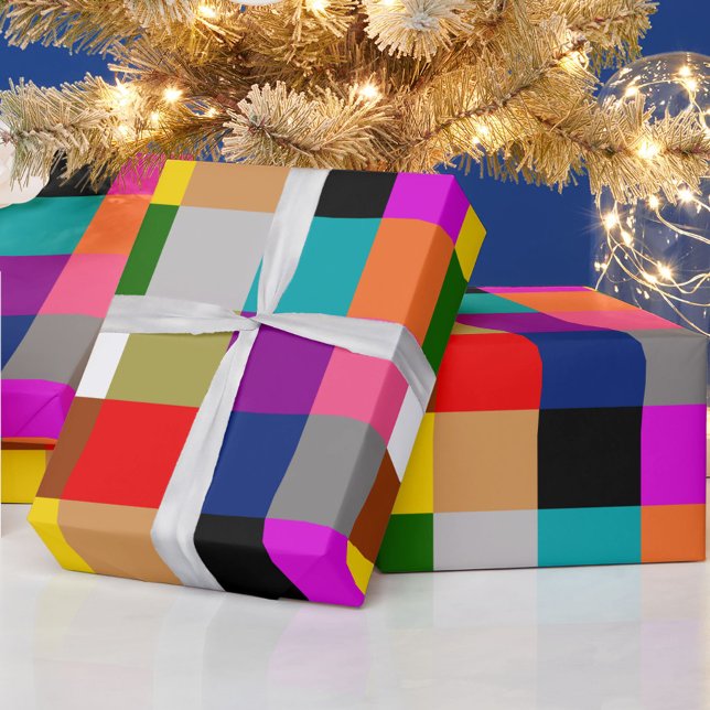 Colourful Bold Colour Blocks Pattern Design  Wrapping Paper (Creator Uploaded)