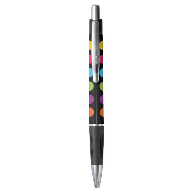 Colourful Bold Dots Promotional Pens (Back (Vertical))