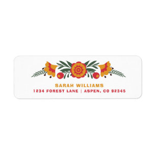 Colourful Bold Folk Art Return Address