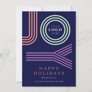 Colourful Bold Fun Business Logo Christmas Joy Holiday Card