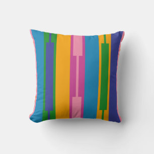 Colourful Bold Geo Chain Geometric Block Stripes Cushion